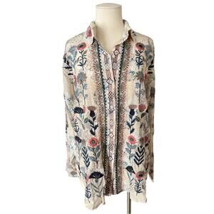 Johnny Was Biya Fields Blouse Embroidered Top XS